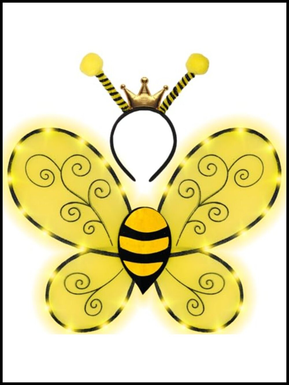 Light Up Bee Wings & Antenna Headband Costume Accessories